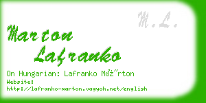 marton lafranko business card